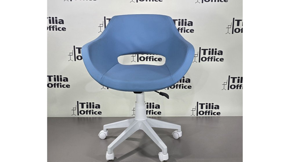 Monaco Çalışma Kesim Çocuk Koltuğu Beyaz Ayak Açık Mavi